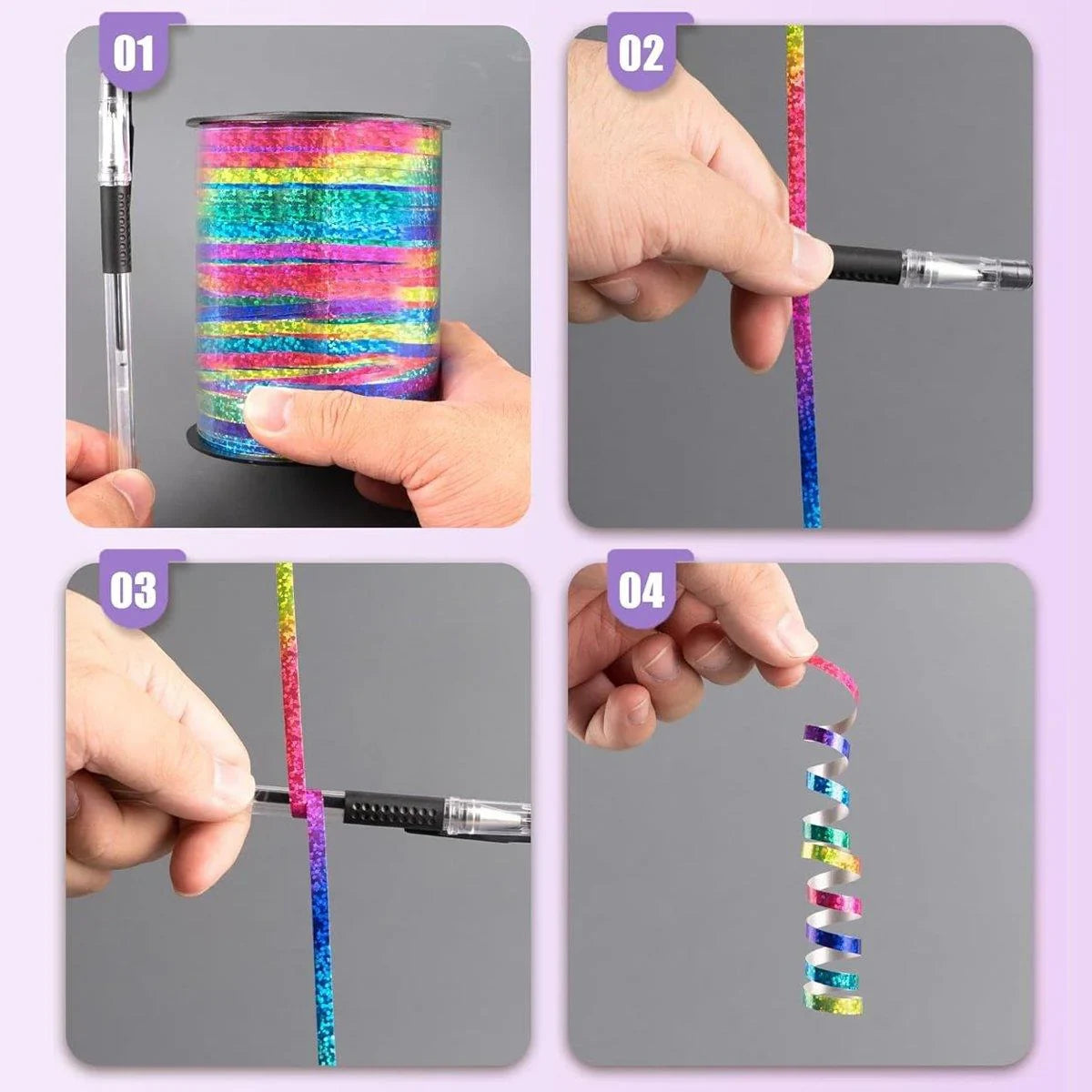 Glitter Laser Ribbon Party Banners Pull String Tie