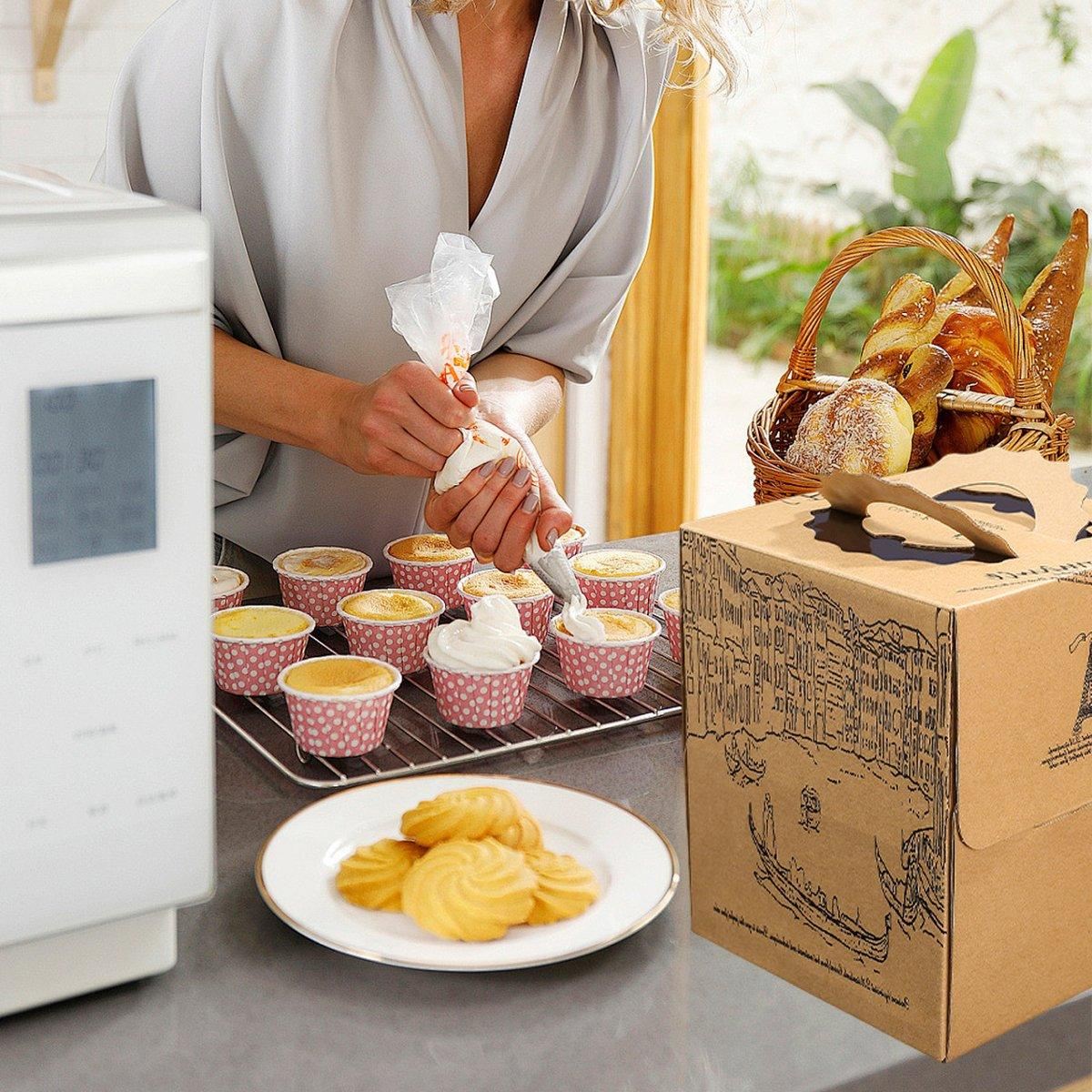 European Style Kraft Paper Cake Boxes 10PCS
