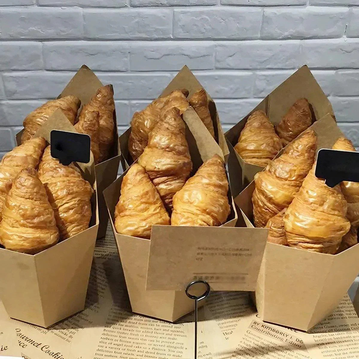 Disposable Folding Hexagon Kraft Paper Cups 100PCS