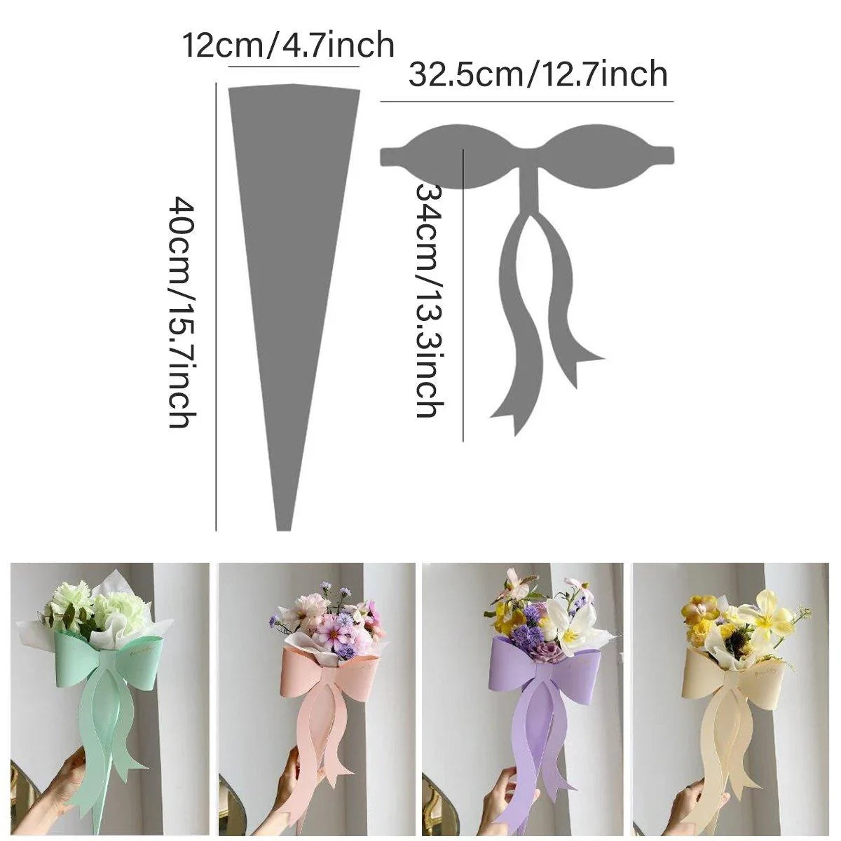 Bow Knot Flower Bouquet Boxes 10PCS