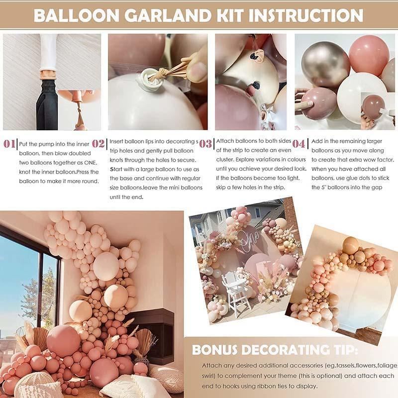Pink Balloon Arch Kit Set Party Decor 108-158PCS