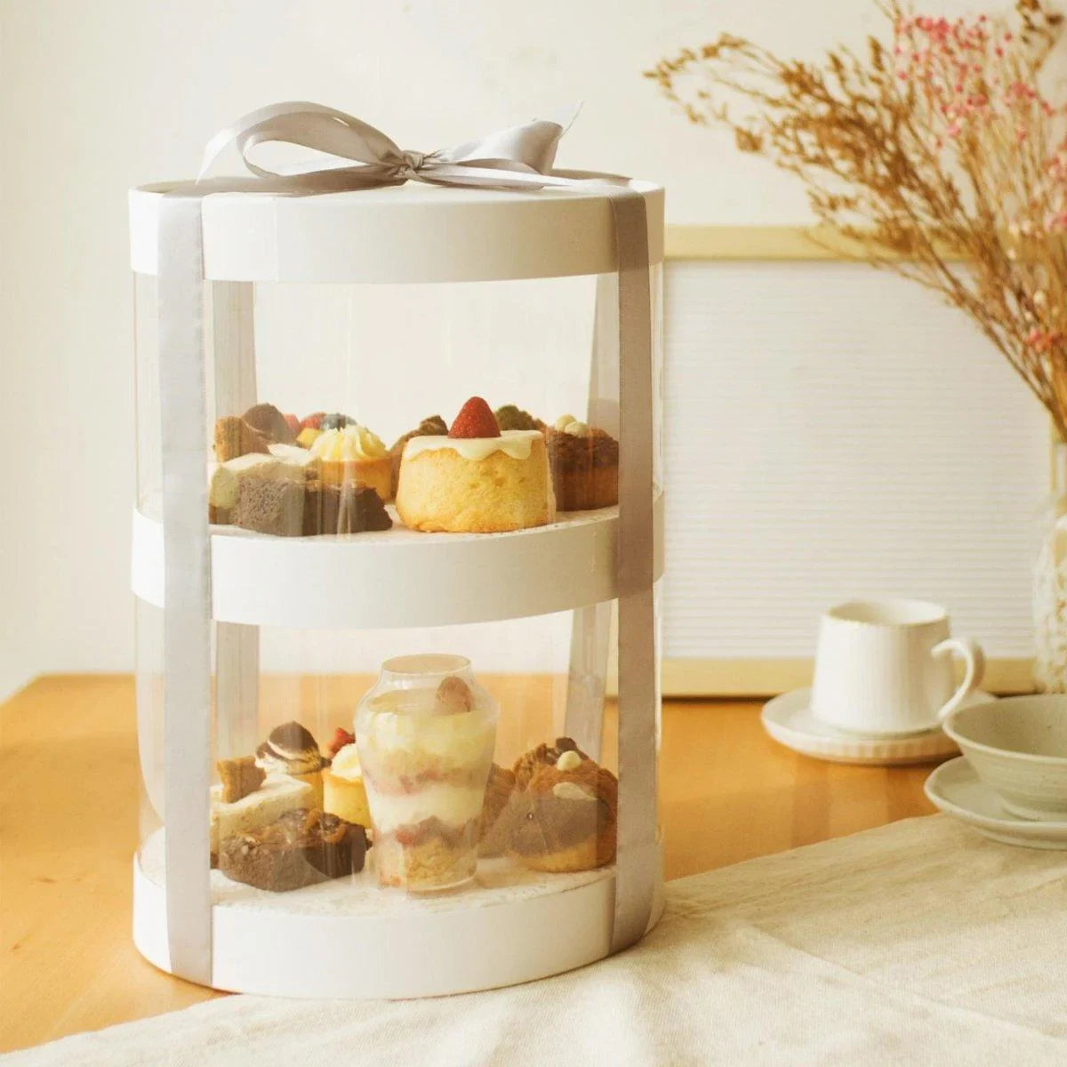 Clear Round Cake Box Cupcake Packaging 10PCS