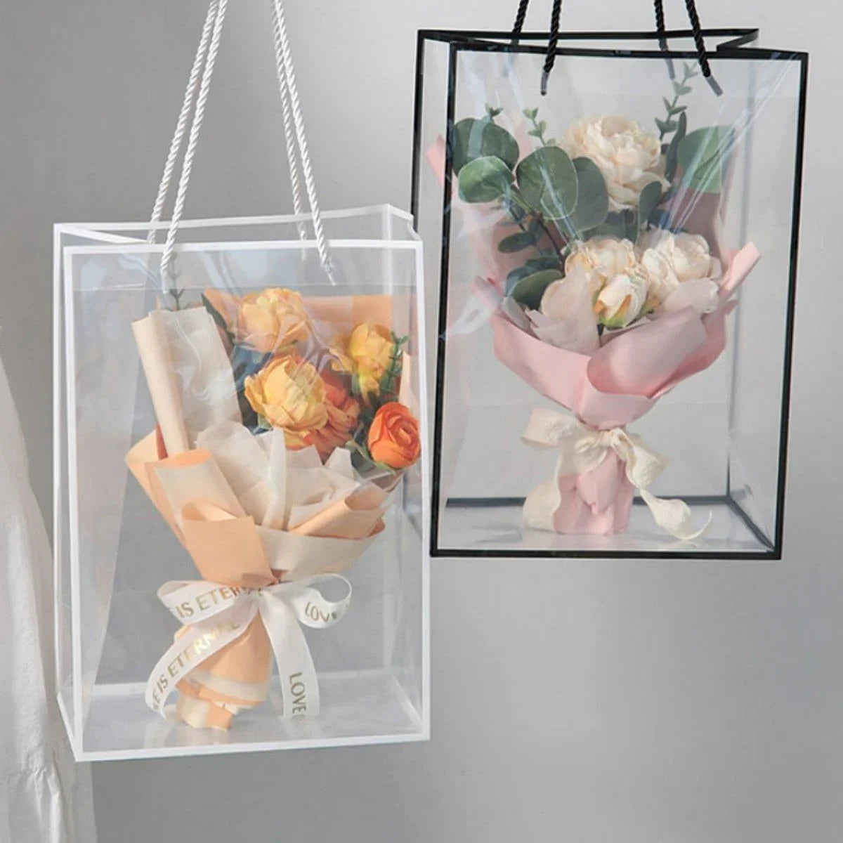 Premium PVC Clear Tote Bags Gift Packaging 10PCS