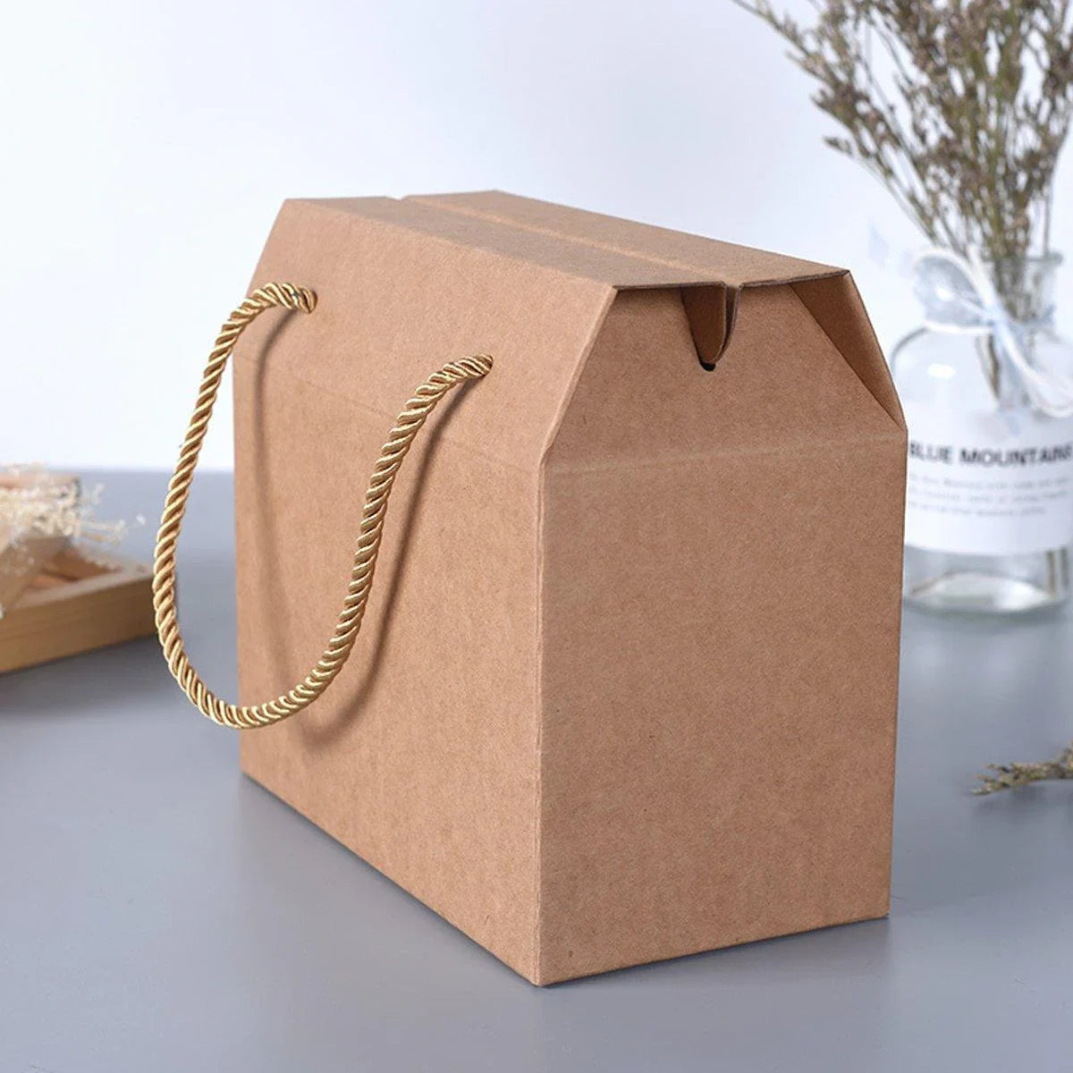 20PCS Kraft Paper Cookie Boxes Bakery Packaging Brown Biscuit Gift Treat Boxes