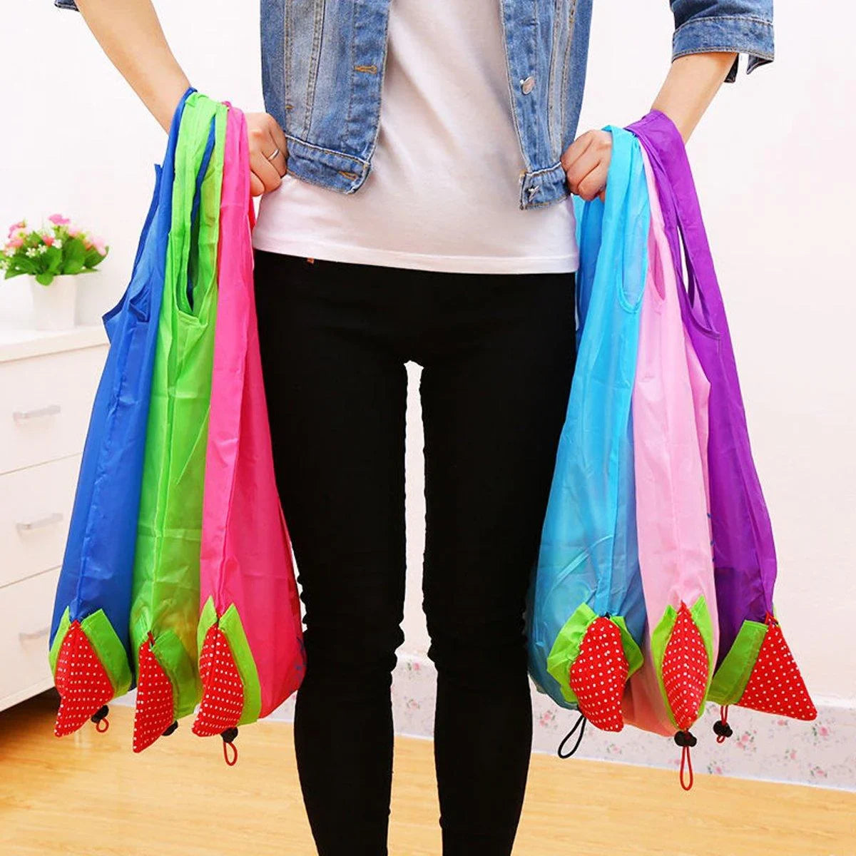 Polyester Reusable Grocery Bags Eco-Friendly 5PCS