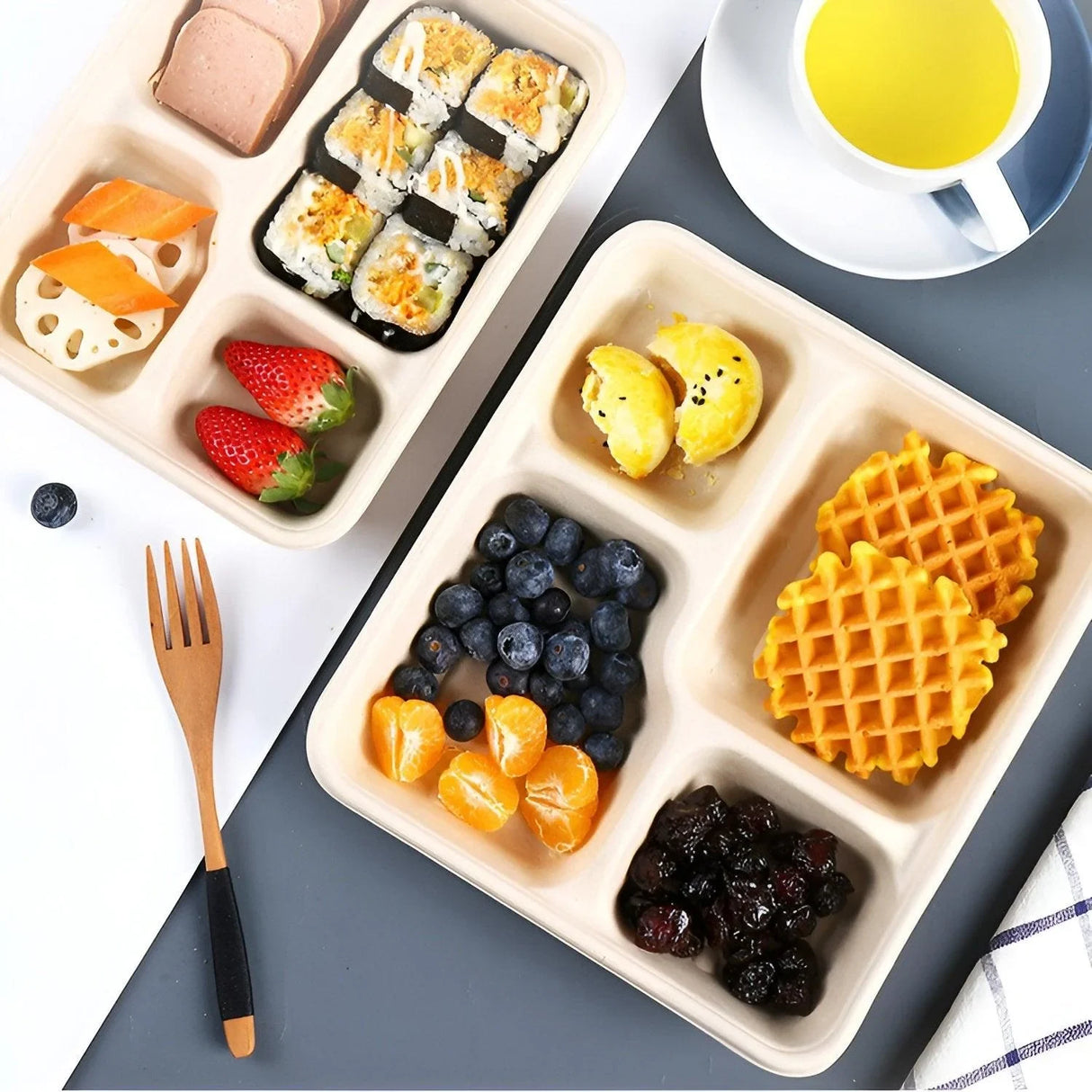 Plant Fibers Takeaway Containers Boxes 25-50pcs