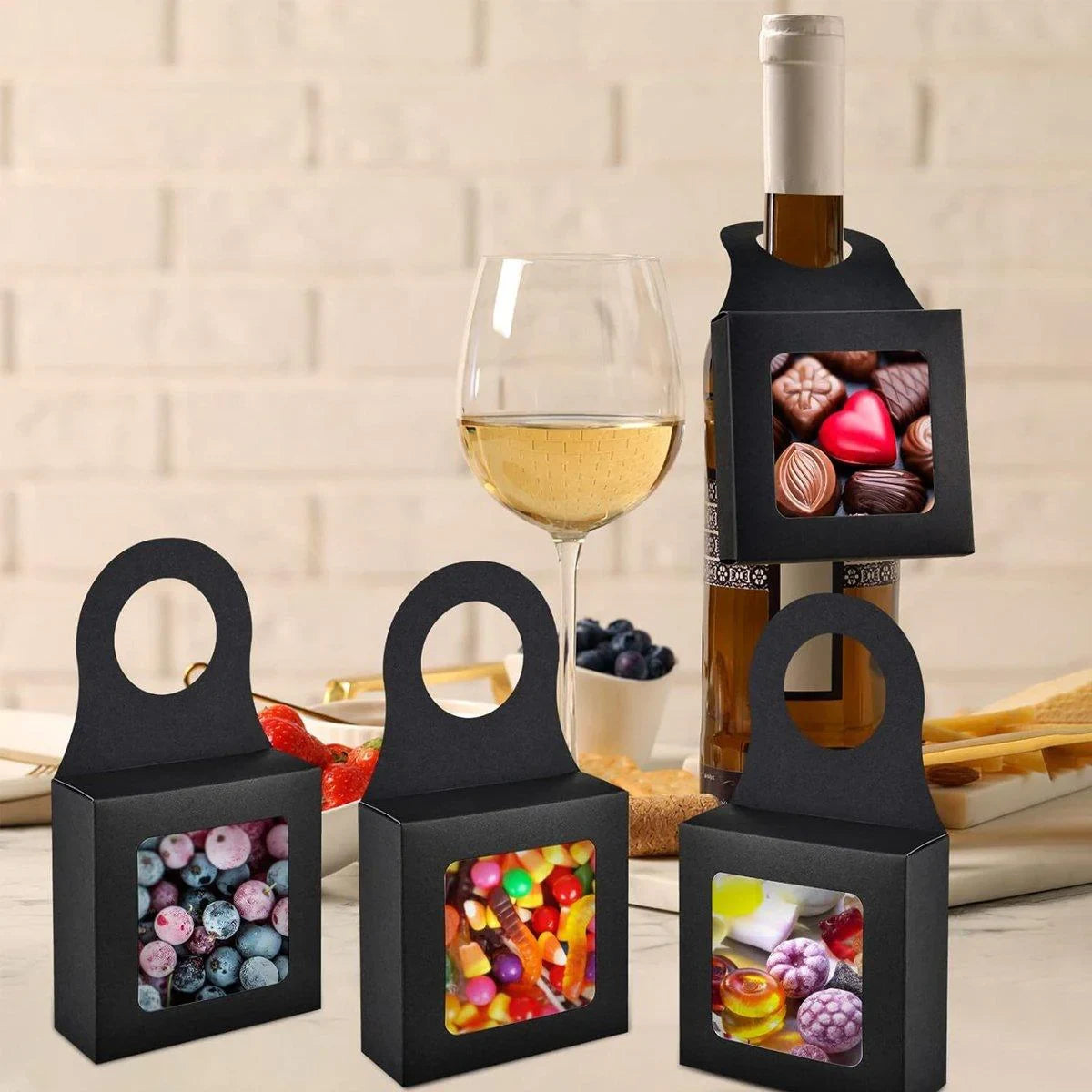 Enhance your gift presentation with these elegant paper wine bottle boxes, designed to add a touch of class to your special occasions.
