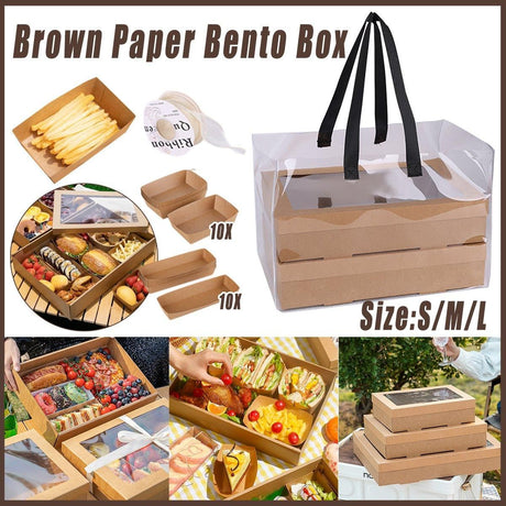 Grazing Boxes Kraft Paper with Clear Window 10PCS