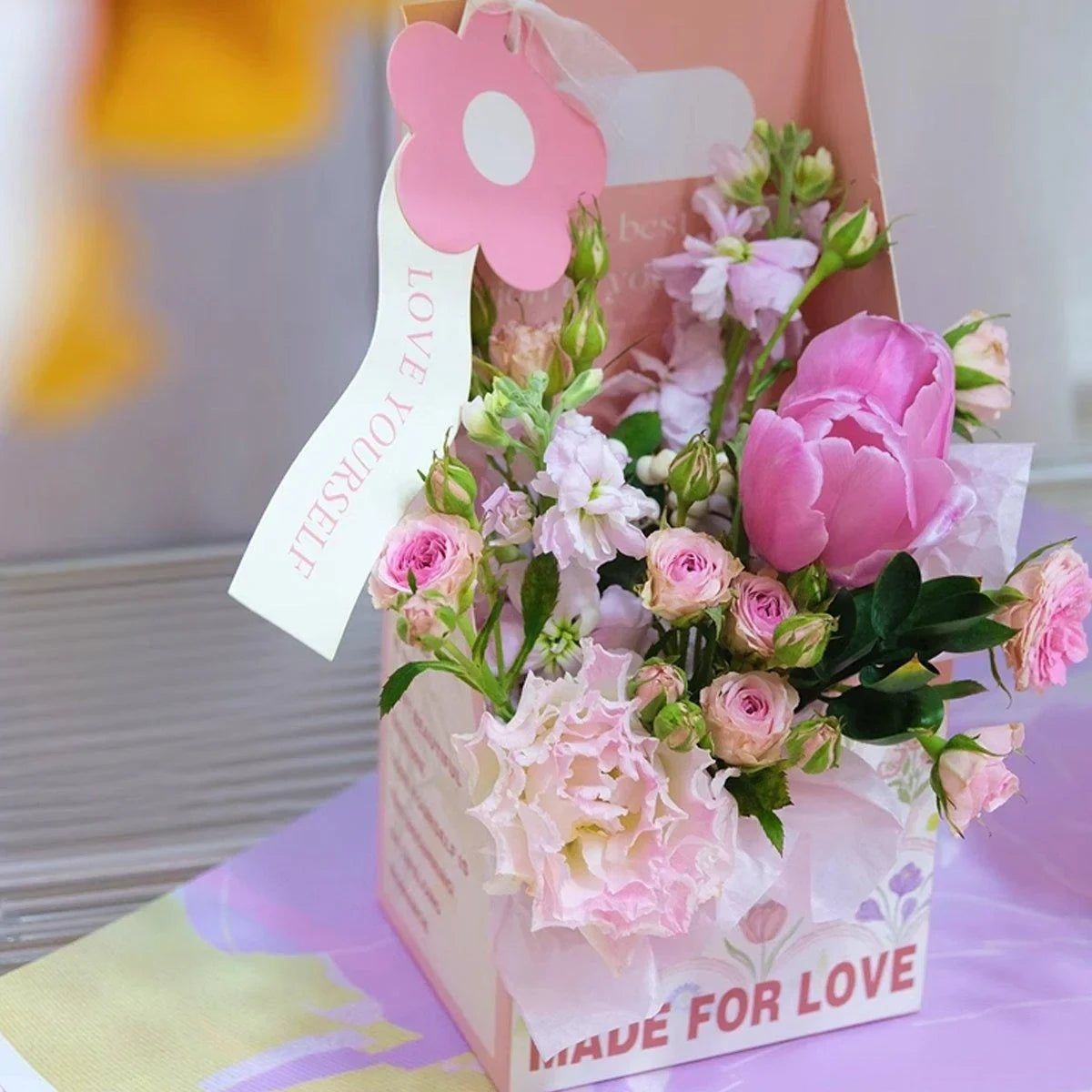 Foldable Hand-Held Flower Packaging Boxes 10 PCS