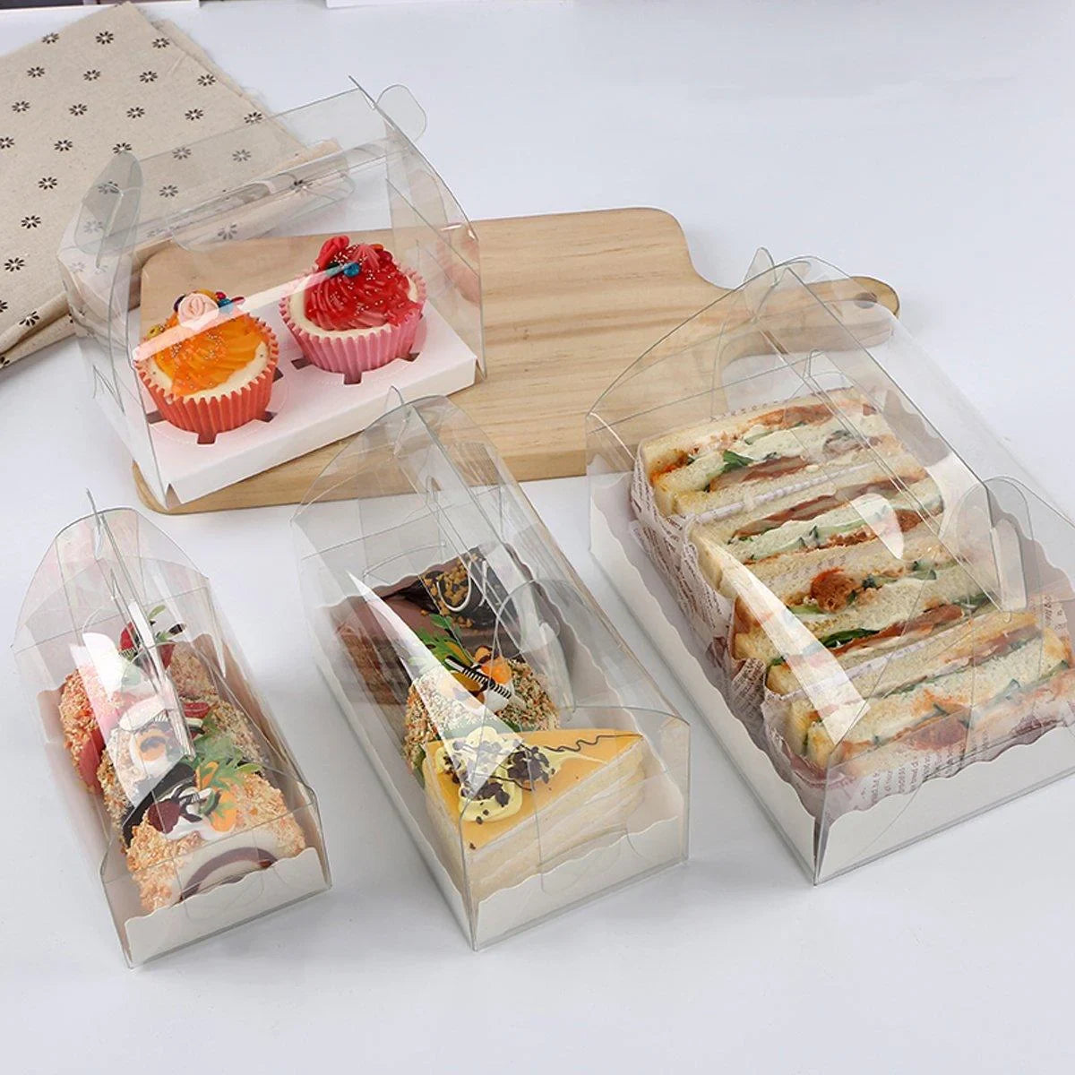 Portable Clear Pastry Boxes for Desserts 25PCS