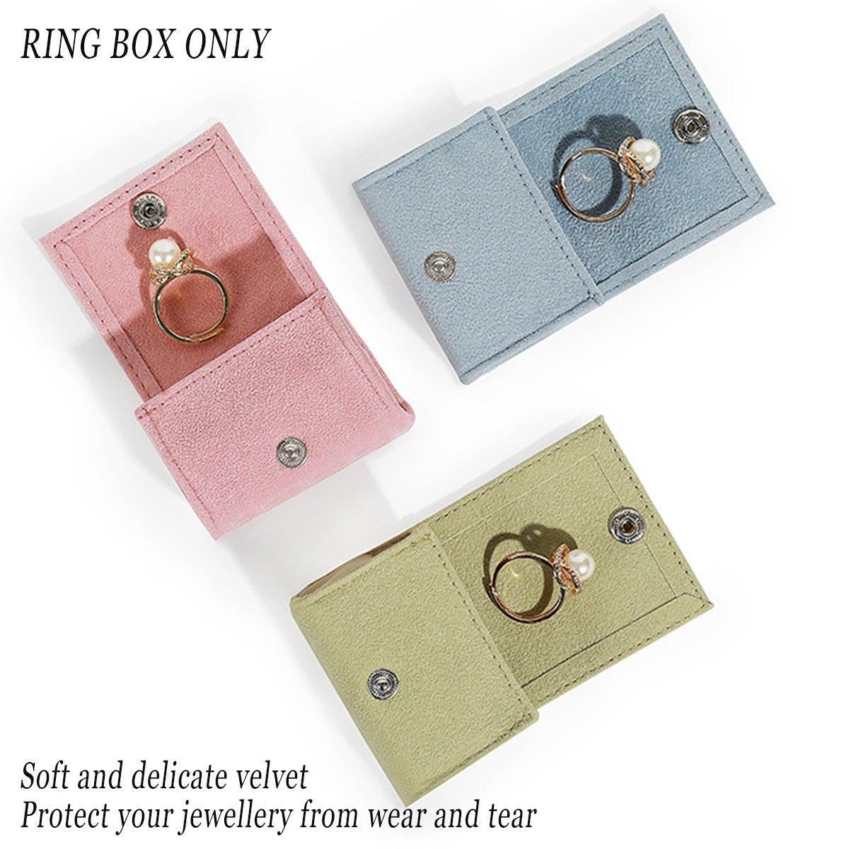 Premium Fabric Mini Rings and Earrings Jewelry Boxes 5PCS