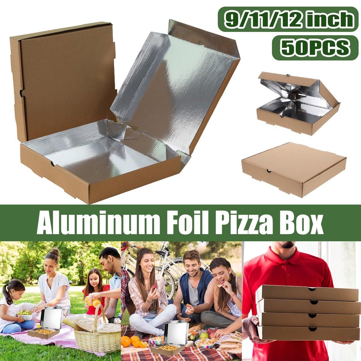 Pizza Boxes Aluminum Foil Lining Heat Retention 50PCS