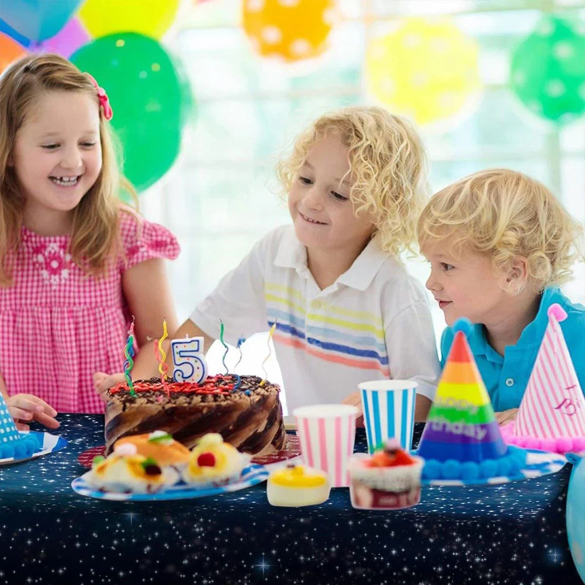 2PCS Disposable Plastic Tablecloth