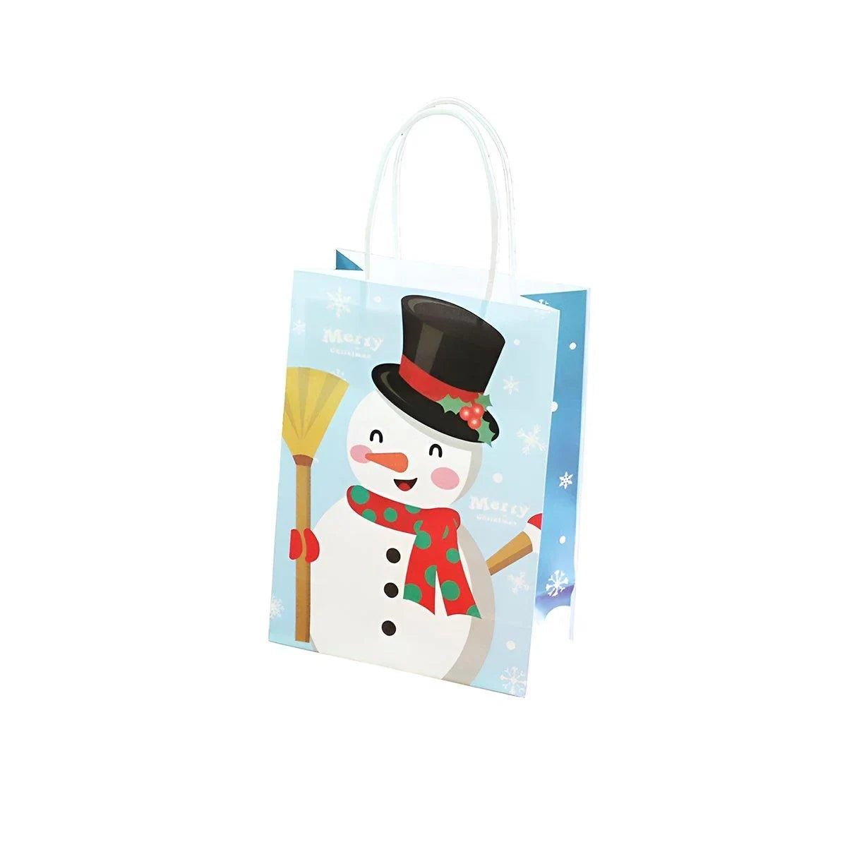 25PCS Christmas Tote Bags Kraft Paper Gift Bags