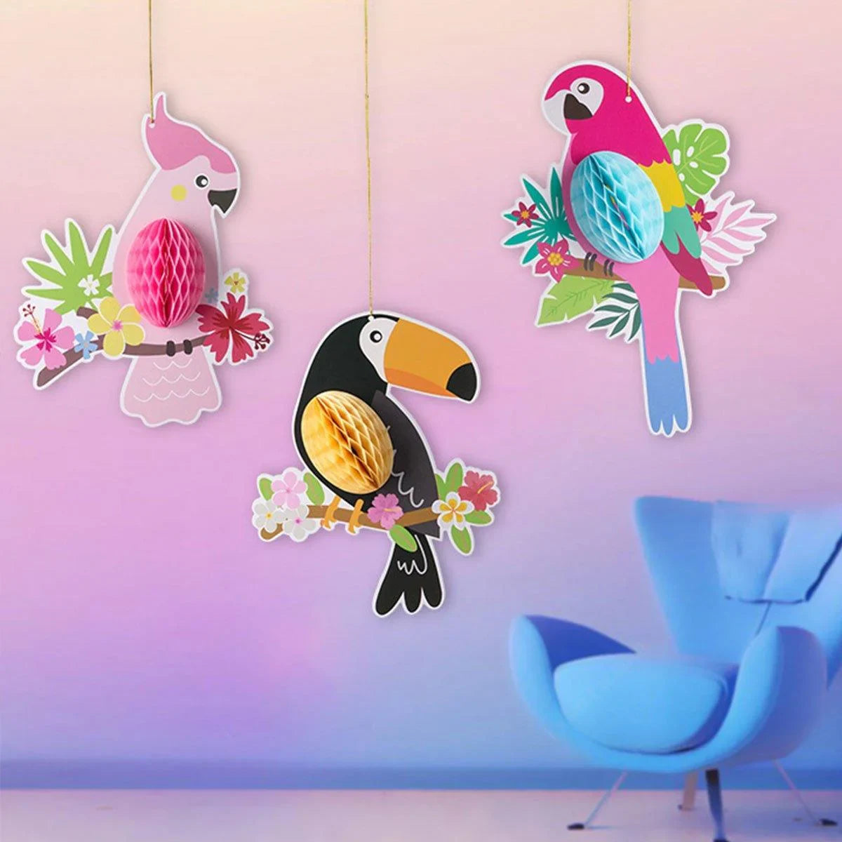 6/9/12pcs Parrot Charm Party Decoration