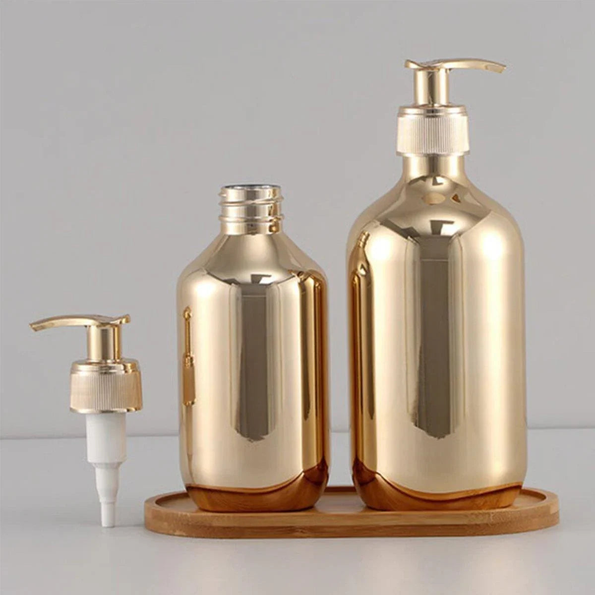 Pump Dispensing Bottle 5-Pack Silver and Gold 300ml/500ml