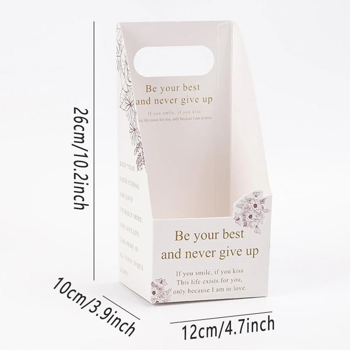 Foldable Hand-Held Flower Packaging Boxes 10 PCS
