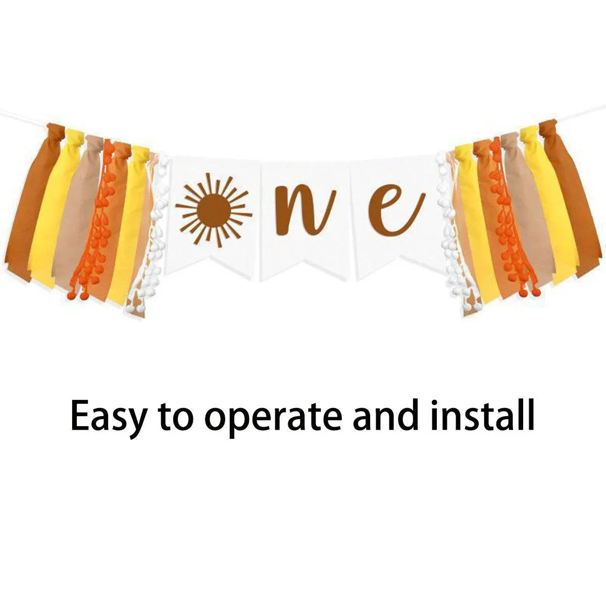 Birthday Party Flag Decoration Sun Theme 1PC