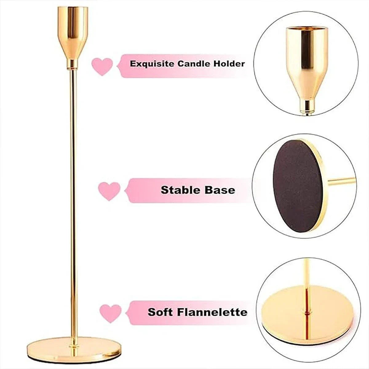 Candle Holder Decoration Crafts 4Colours 3PCS