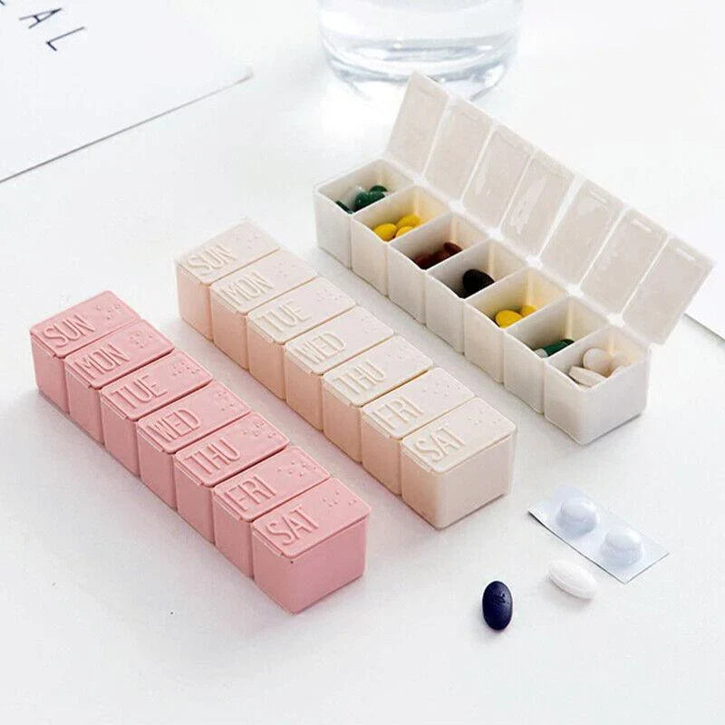 Weekly Pill Box Dispenser 2PCS