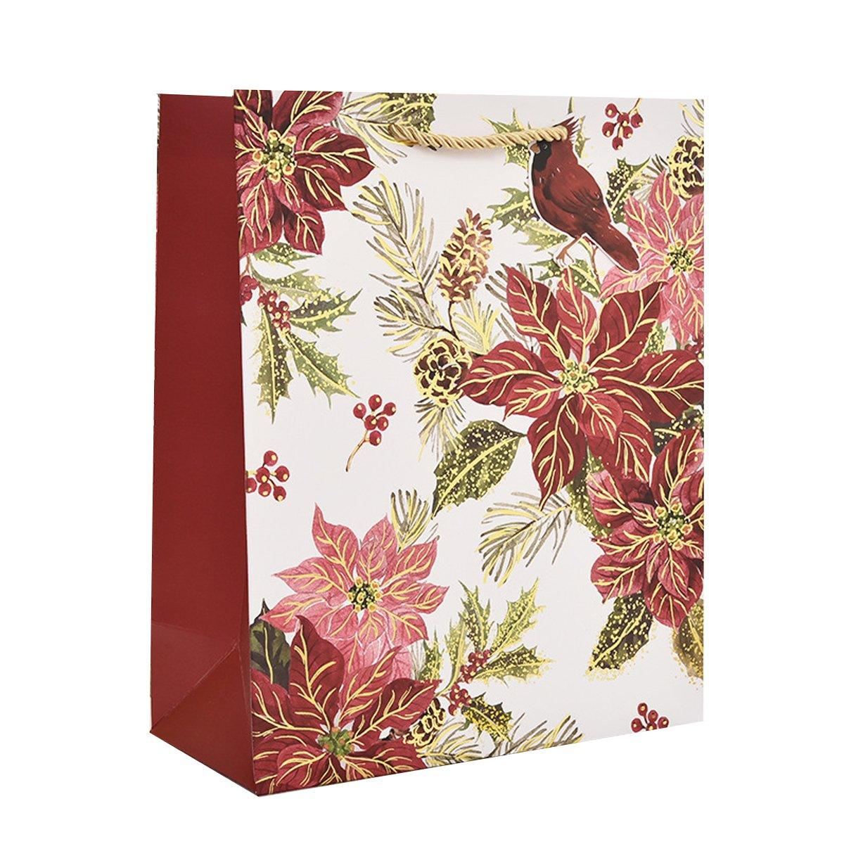 12PCS Christmas Paper Gift Bags Set Xmas Tote