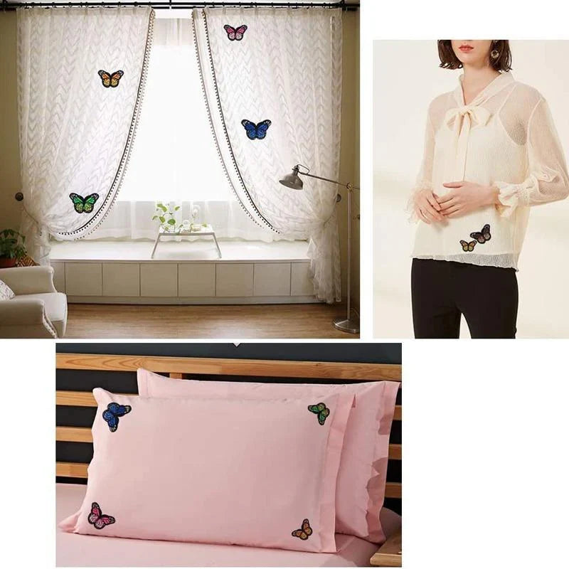 20PCS Colorful Butterfly Lace Embroidery Trims