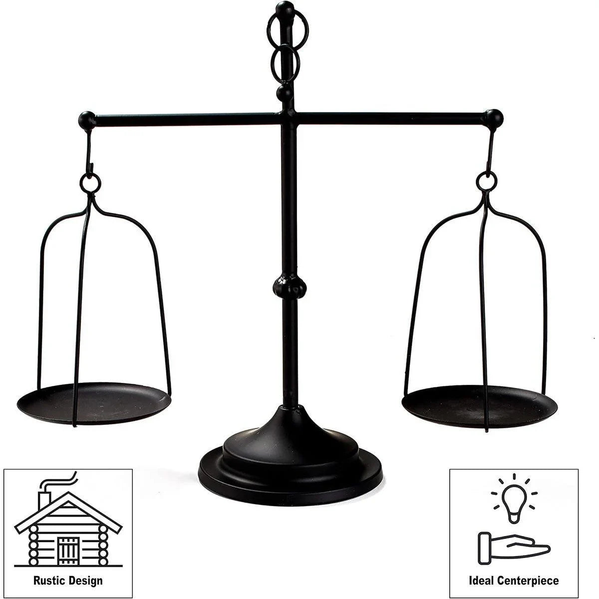 Black iron Balance Scale Candlestick 1PC