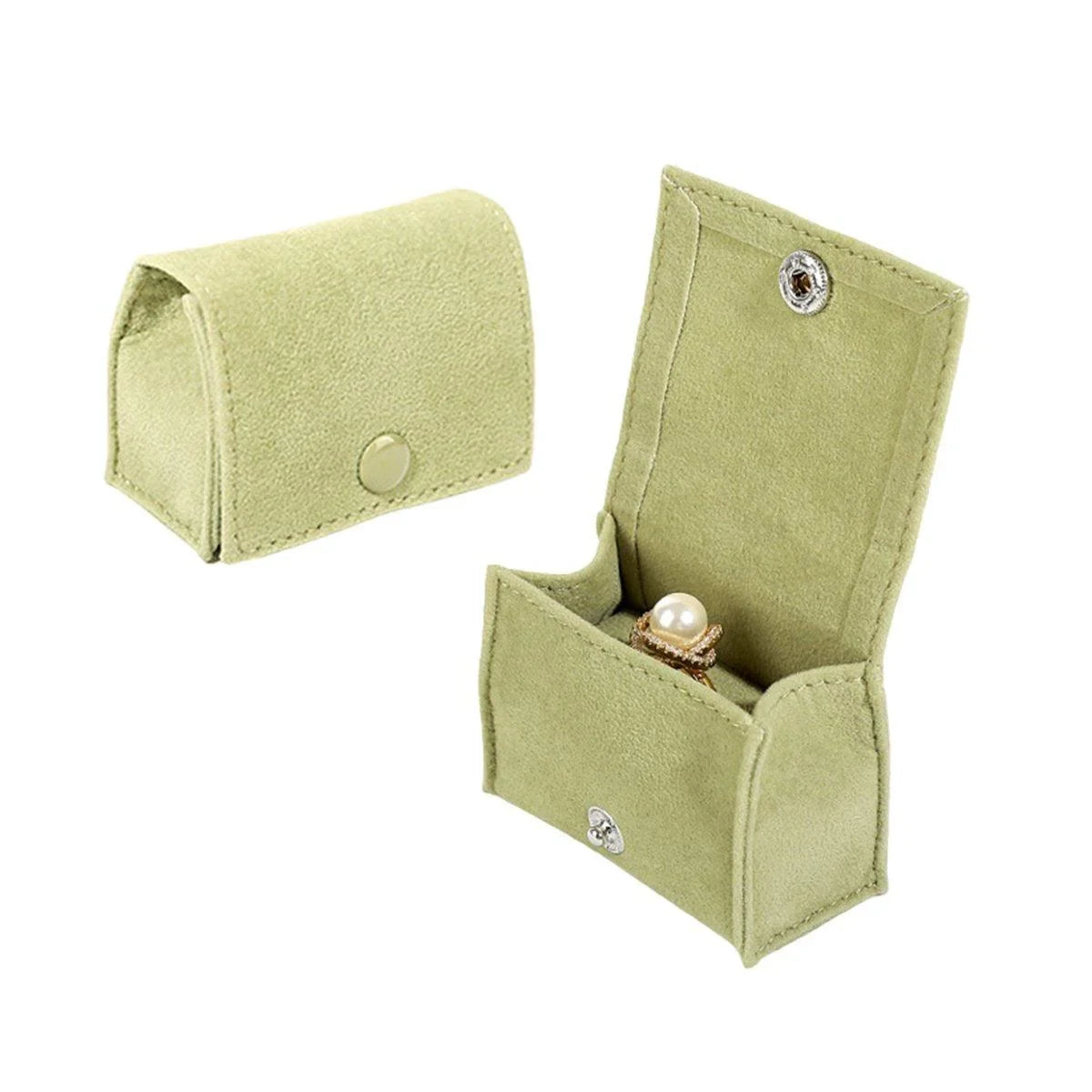 Premium Fabric Mini Rings and Earrings Jewelry Boxes 5PCS