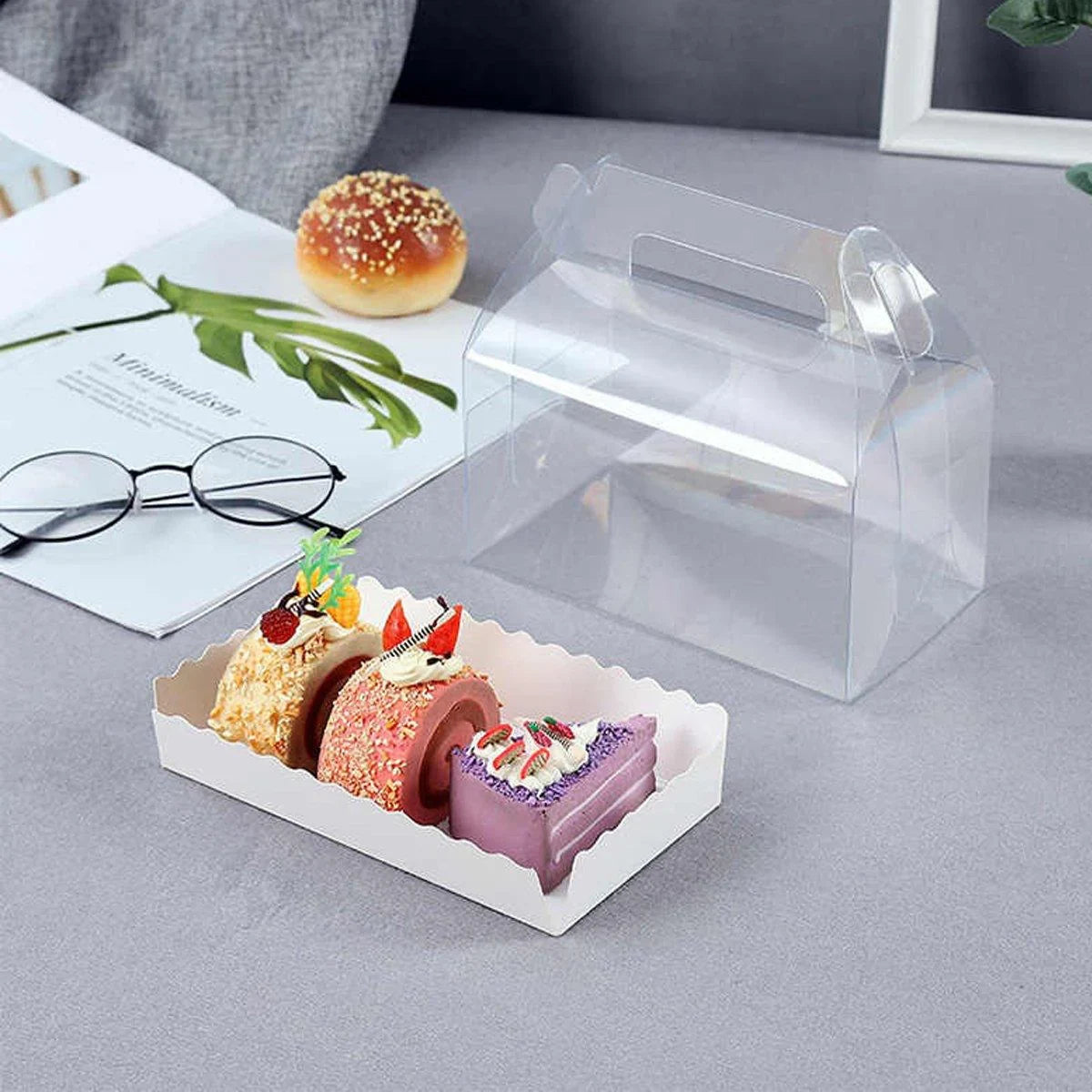 Portable Clear Pastry Boxes for Desserts 25PCS