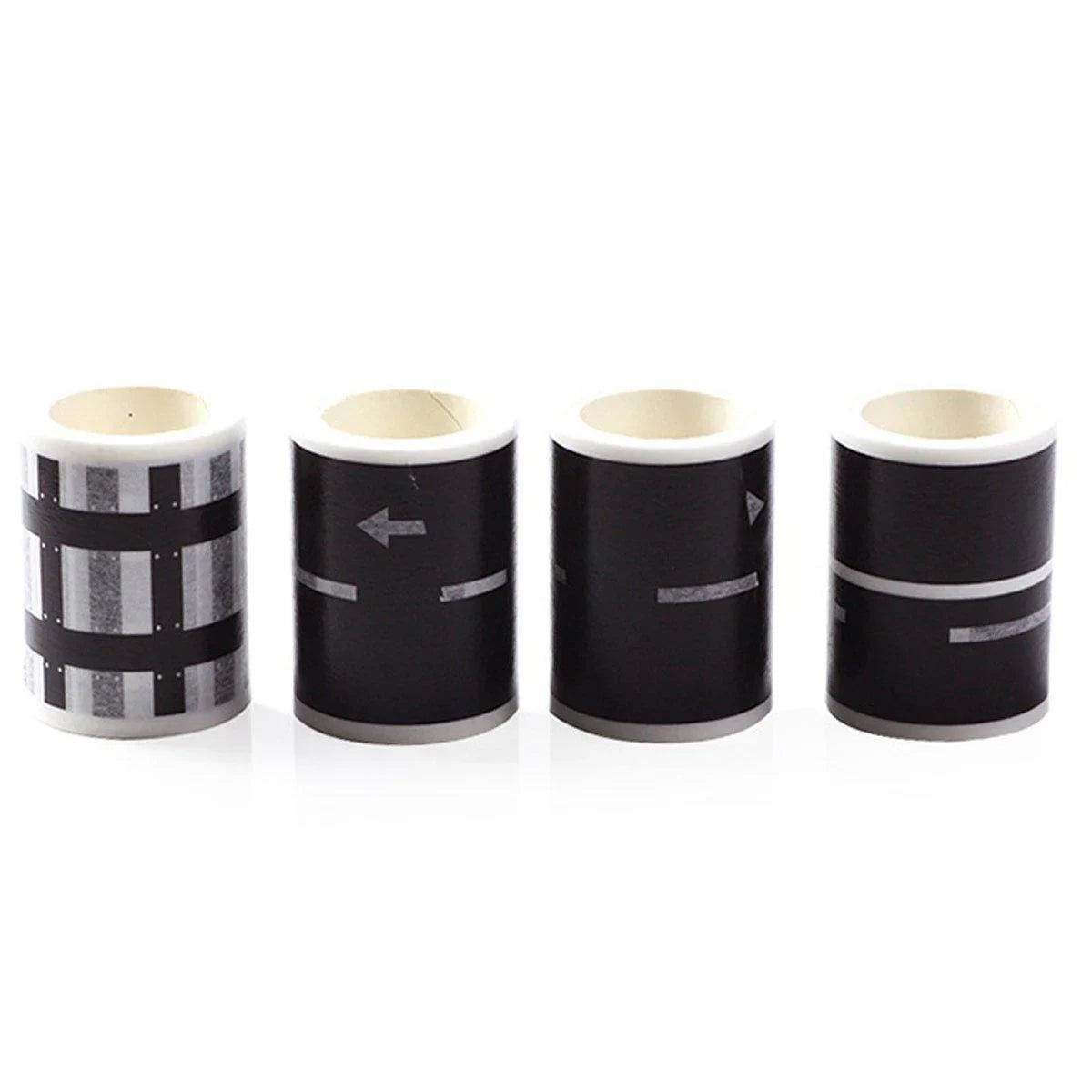 Cartoon Road Rail Transit Tape Sticker 4PCS