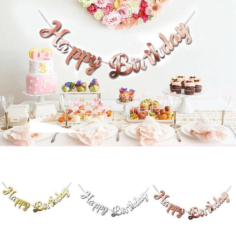 Happy Birthday Banner Party Decorations 3Colors 1PC
