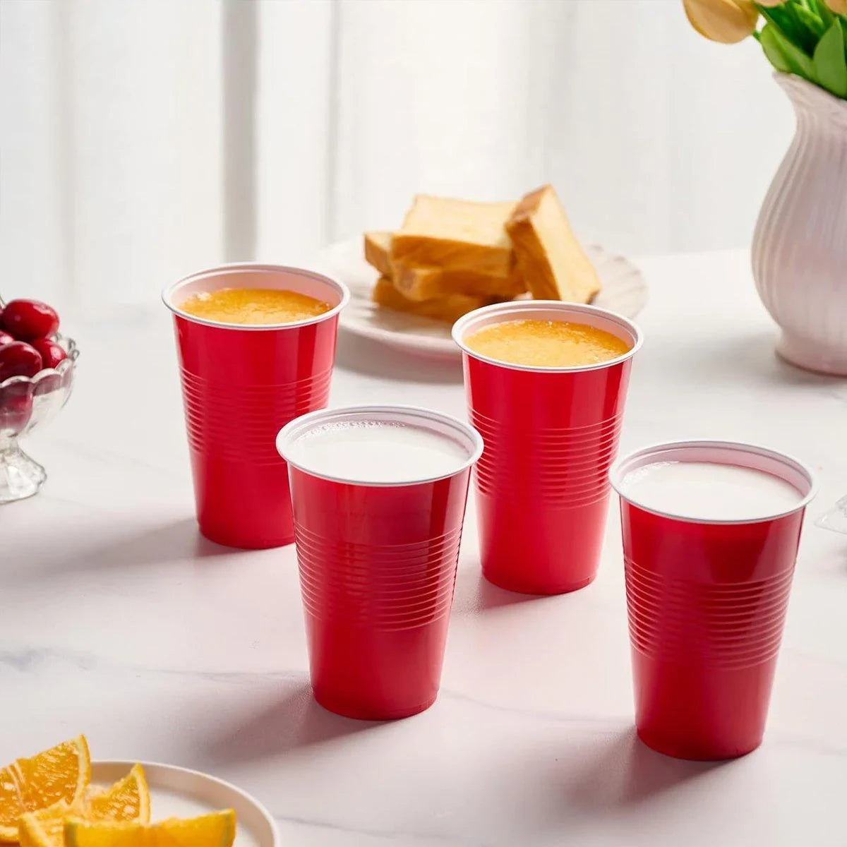 Reusable Red Plastic Party Cups 50PCS