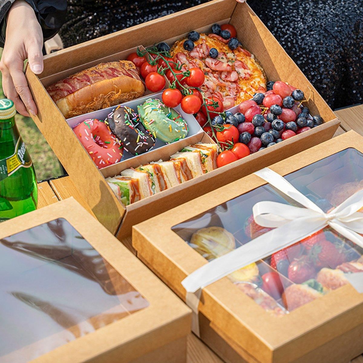 Grazing Boxes Kraft Paper with Clear Window 10PCS