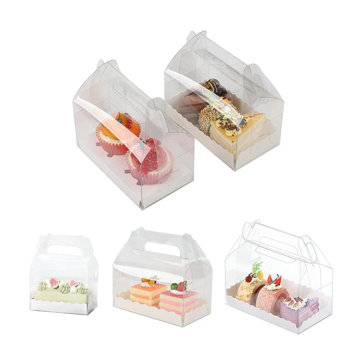 Portable Clear Pastry Boxes for Desserts 25PCS