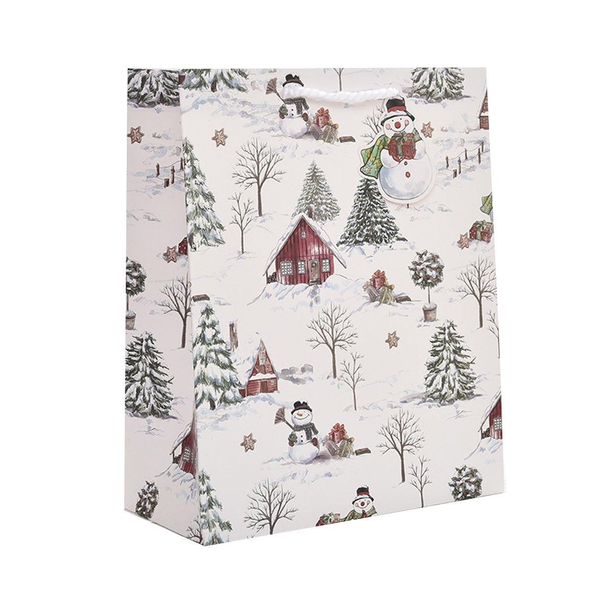 12PCS Christmas Paper Gift Bags Set Xmas Tote
