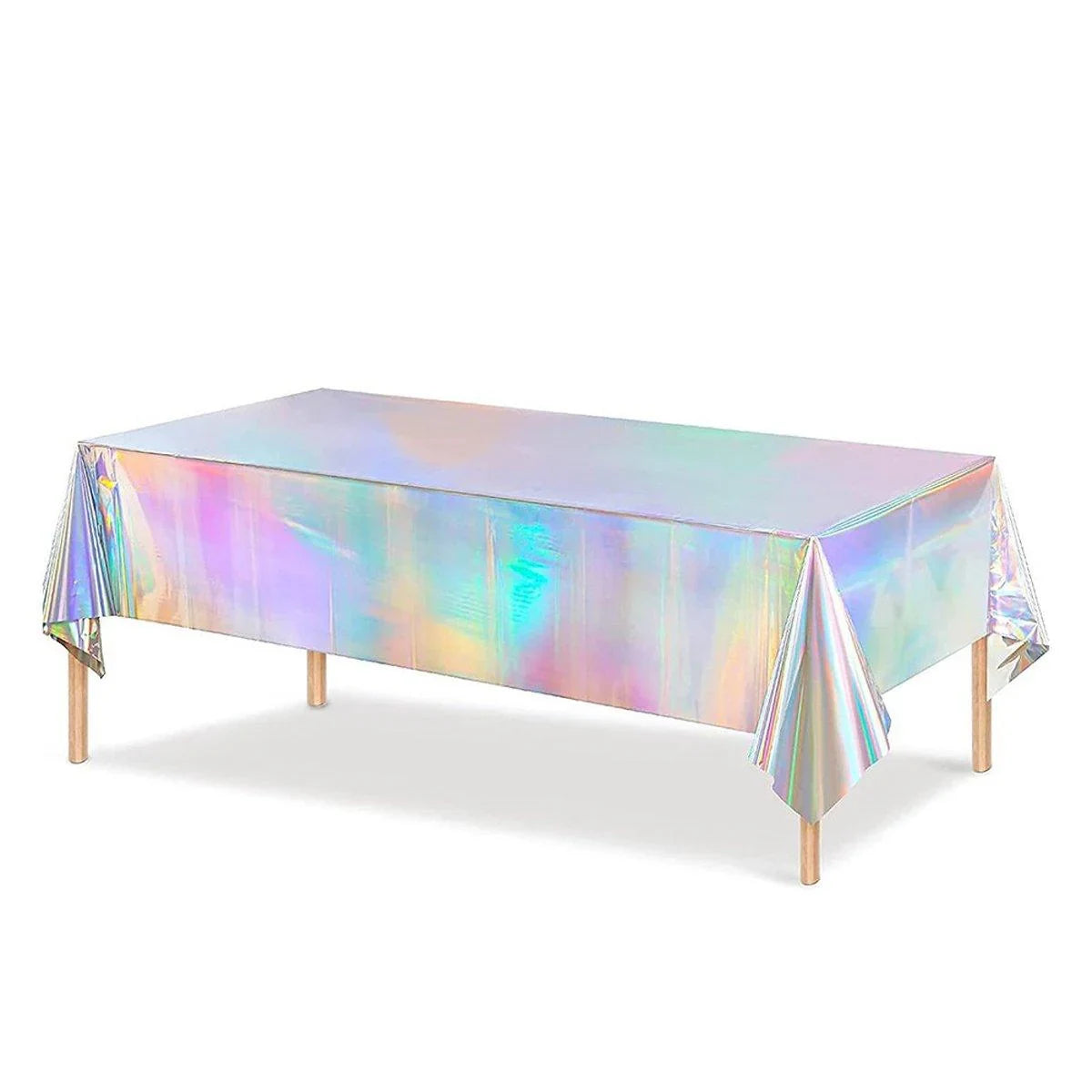 10PCS Disposable Party Decorative Tablecloth Laser Colorful