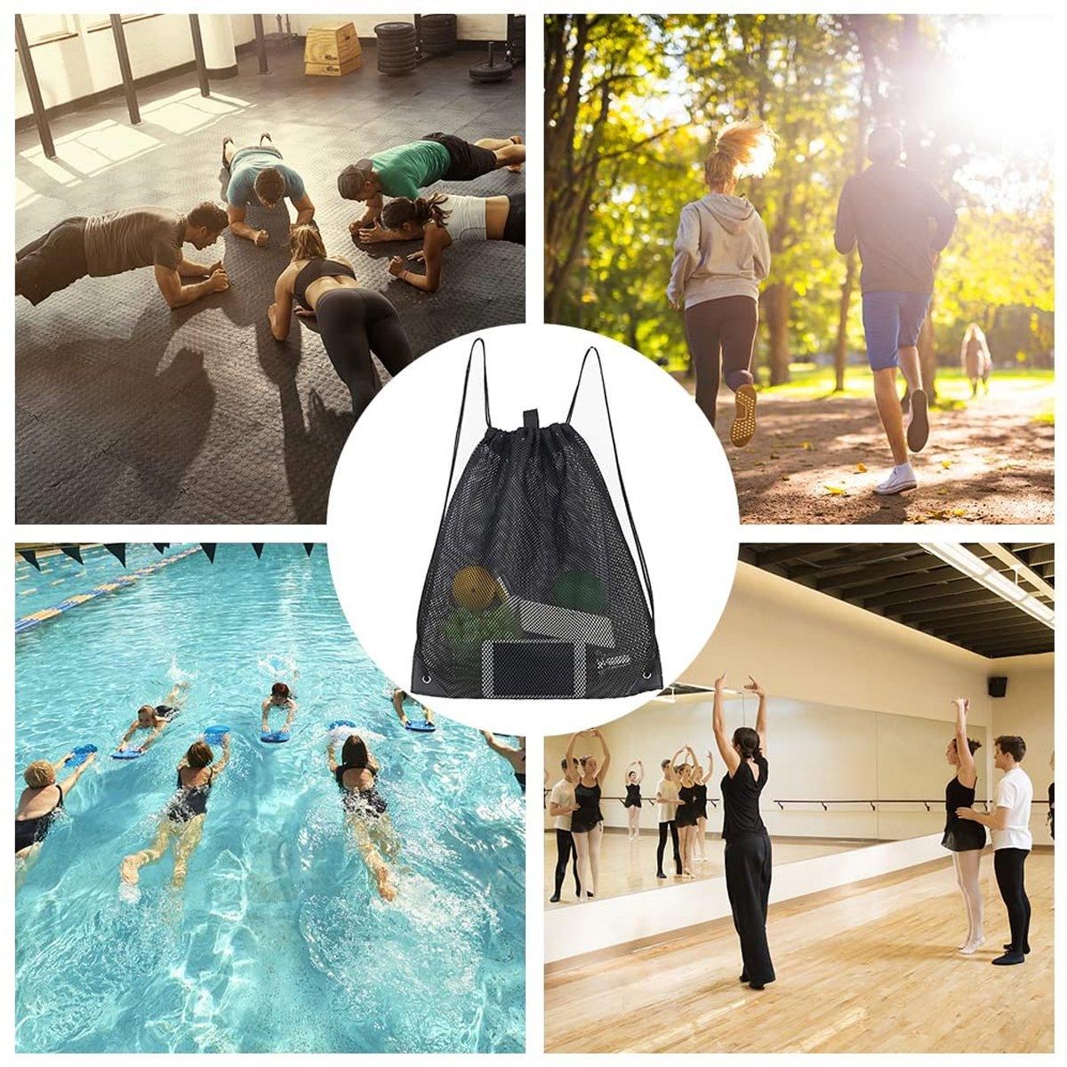 Drawstring Beach Clothes Mesh Storage Sports Fitness 4PCS