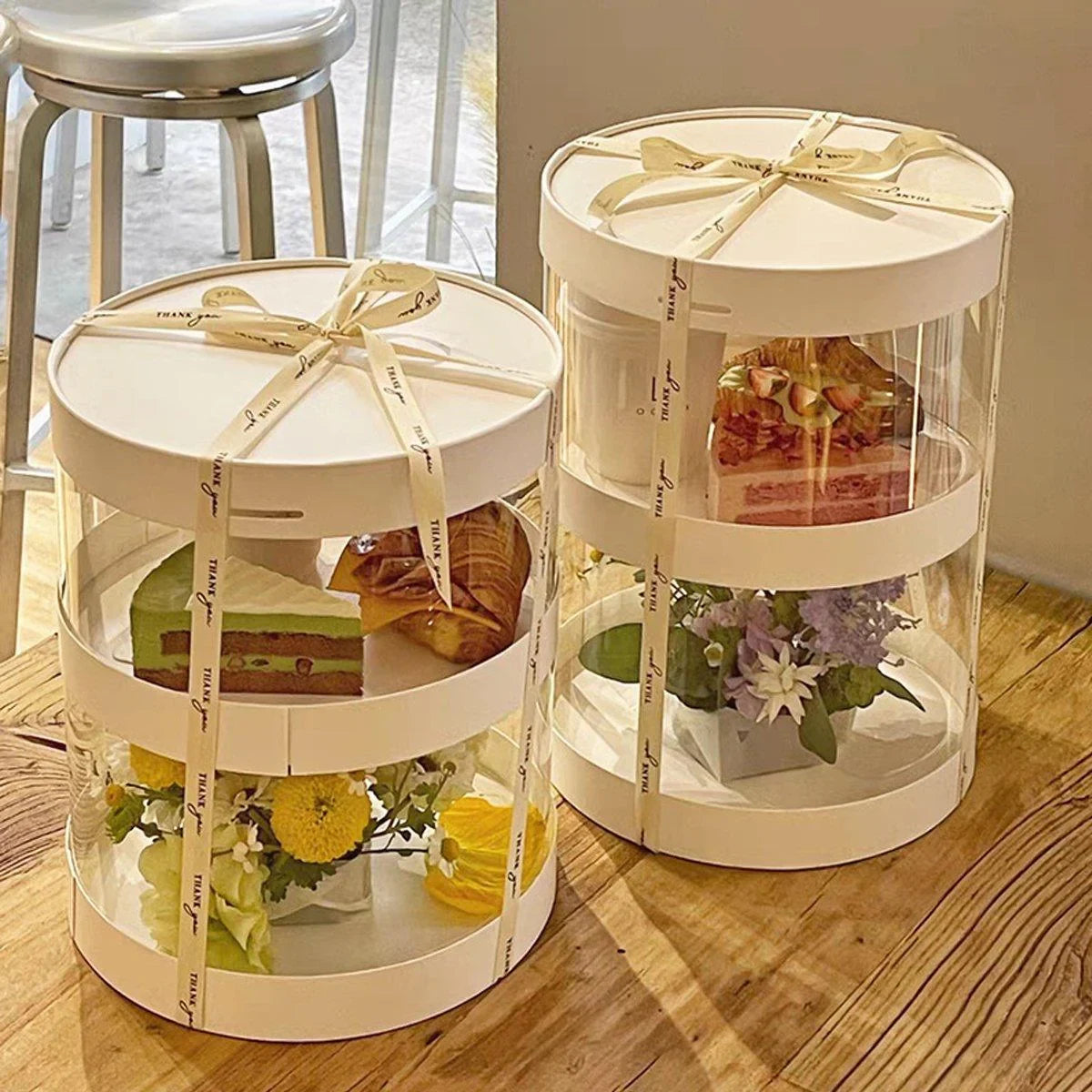 Clear Round Cake Box Cupcake Packaging 10PCS