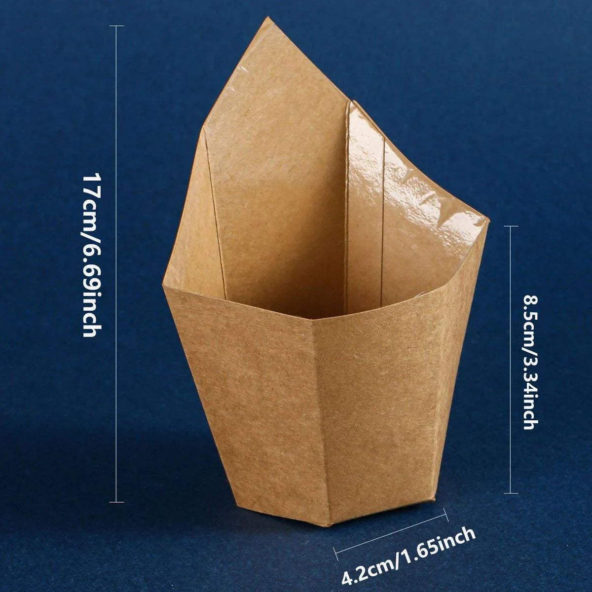 Disposable Folding Hexagon Kraft Paper Cups 100PCS