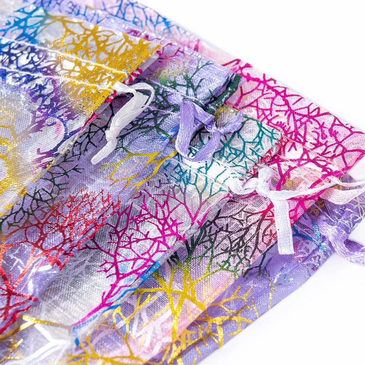 4 Colors Mixed 25PCS organza Bundle Pocket Gift Yarn Bag