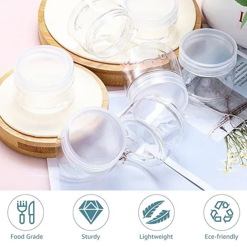 Eco-Friendly PET Clear Plastic Jars for Skincare 10pcs