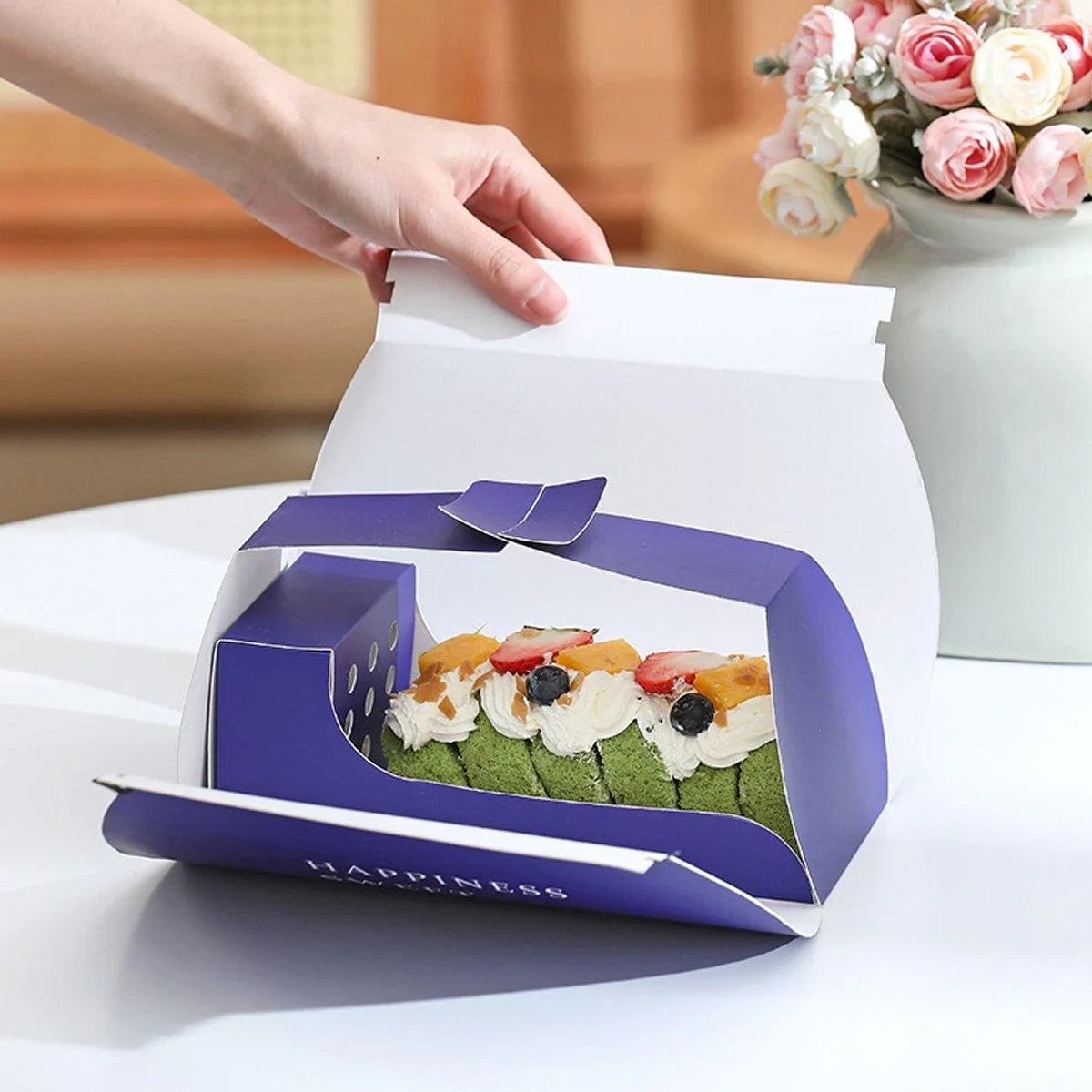 Food-Grade Paperboard Stylish Cake and Mousse Pastry Boxes 10pcs