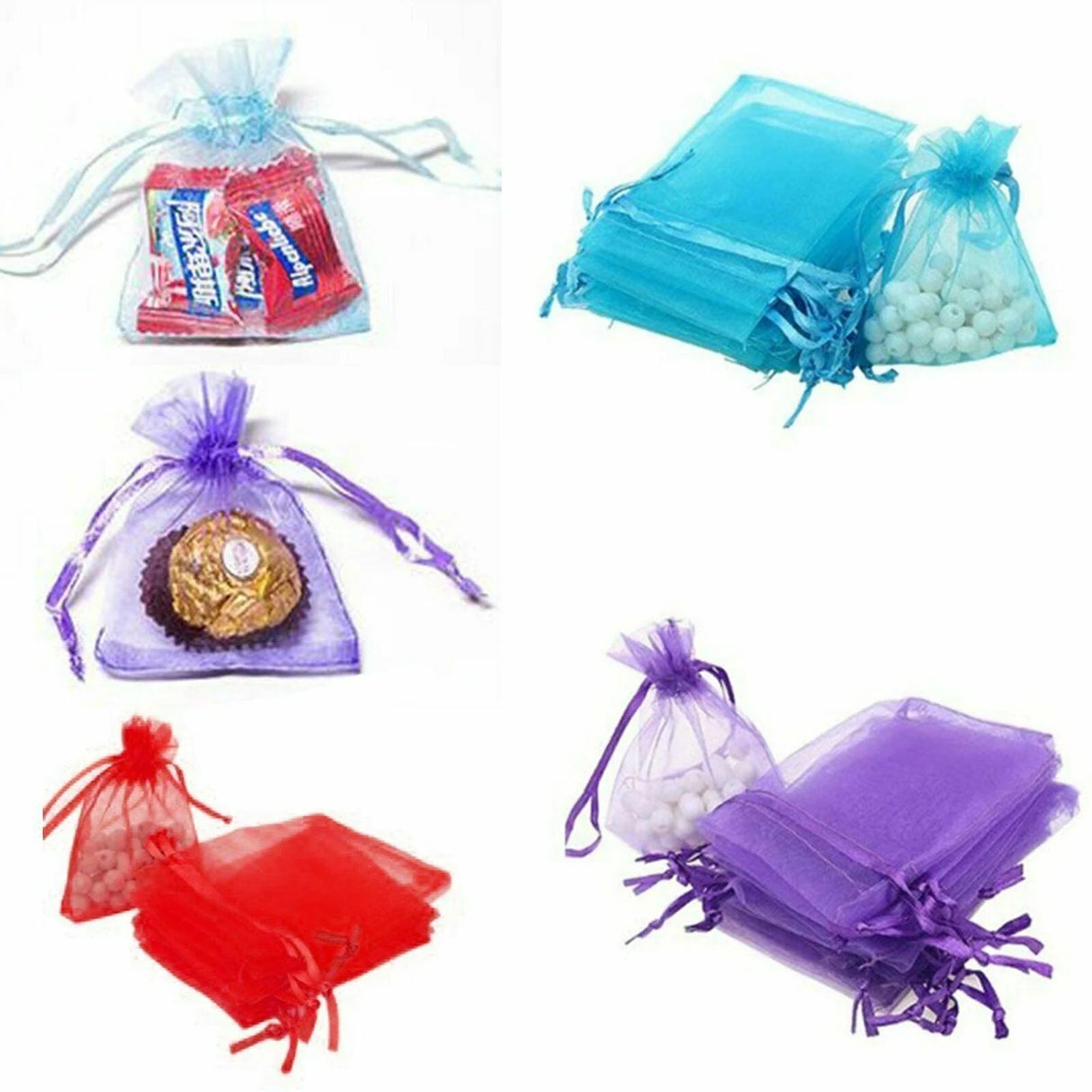 Organza Bags Drawstring Multi-Colour 10-50 Pack