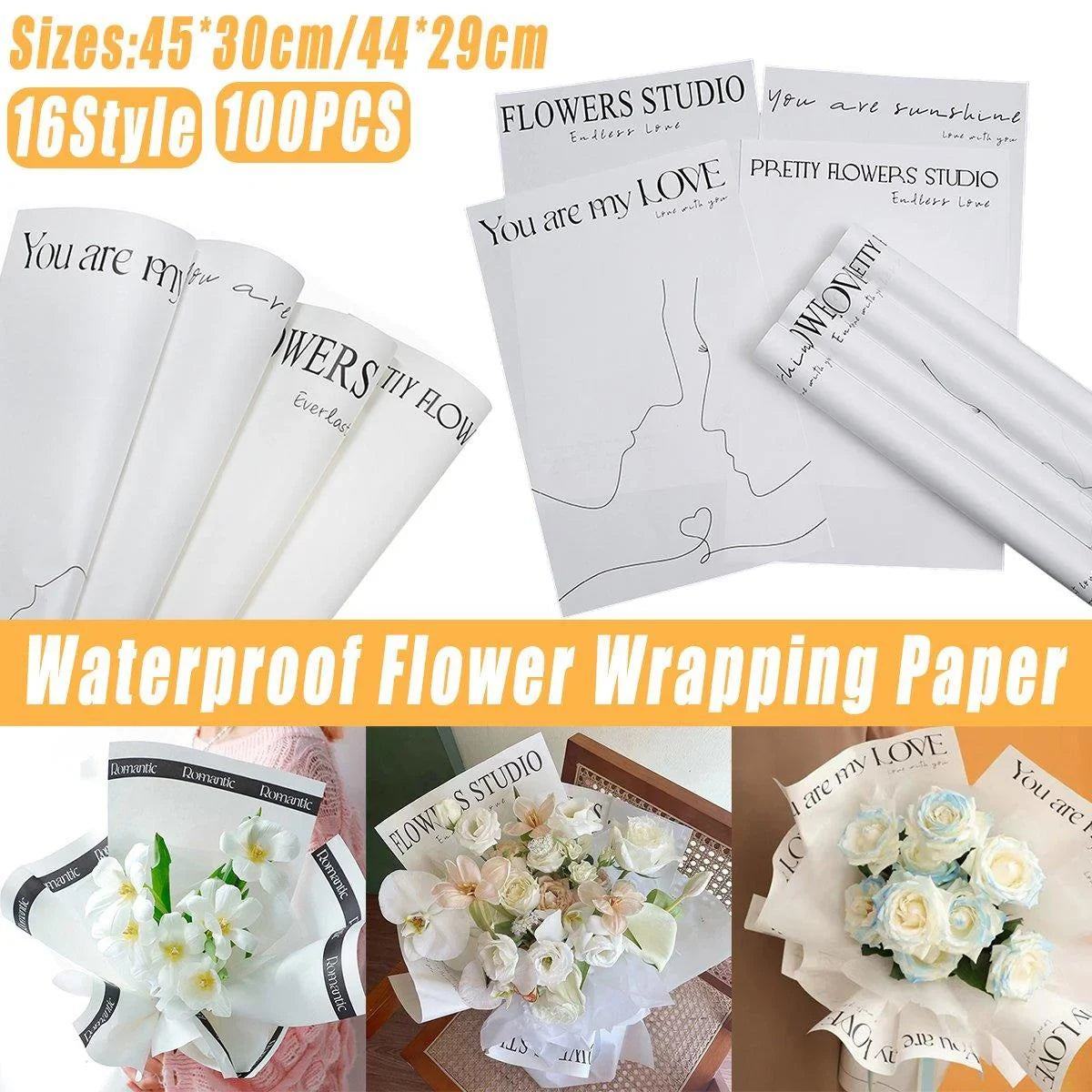 Wrapping Paper Floral Packaging 100 PCS