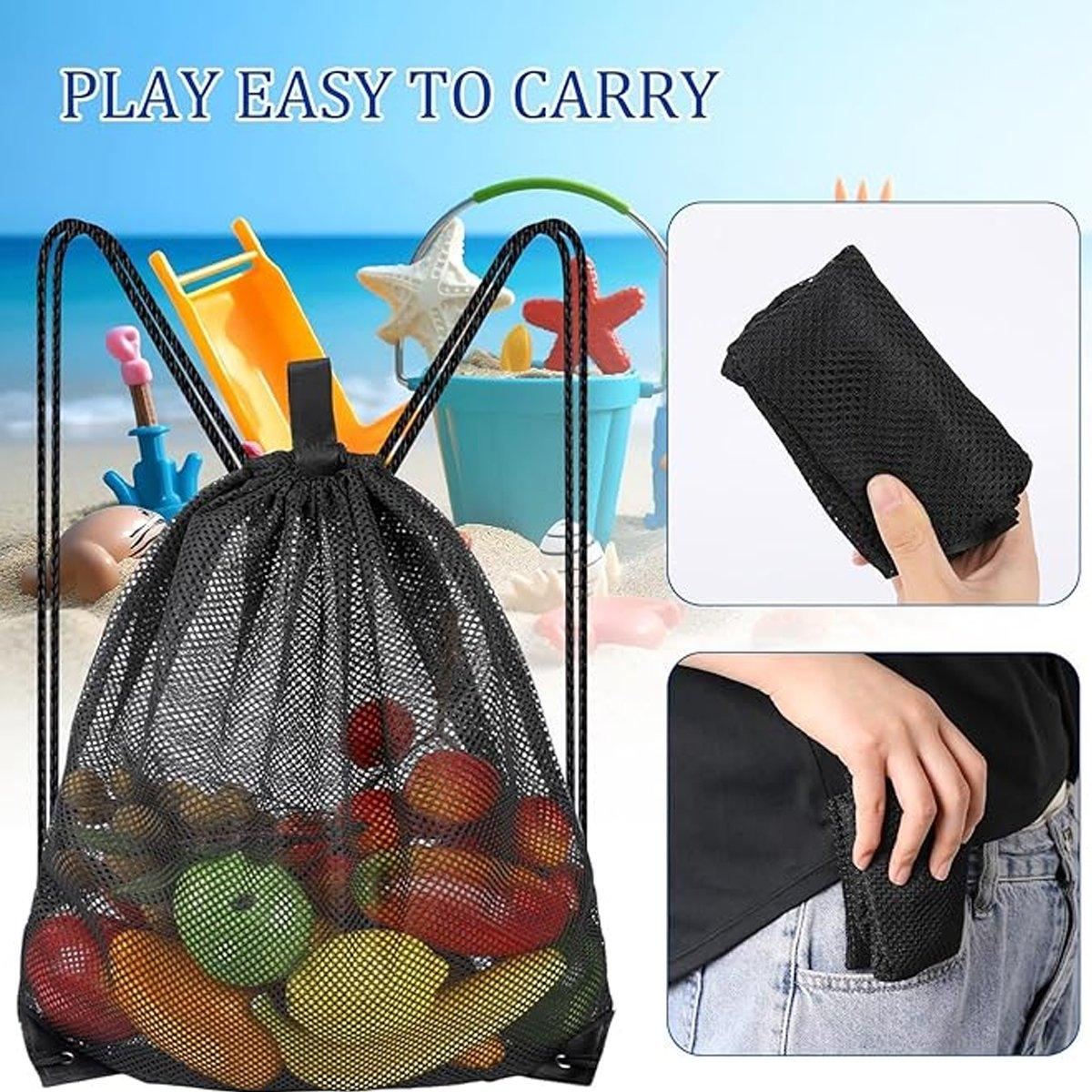Drawstring Beach Clothes Mesh Storage Sports Fitness 4PCS