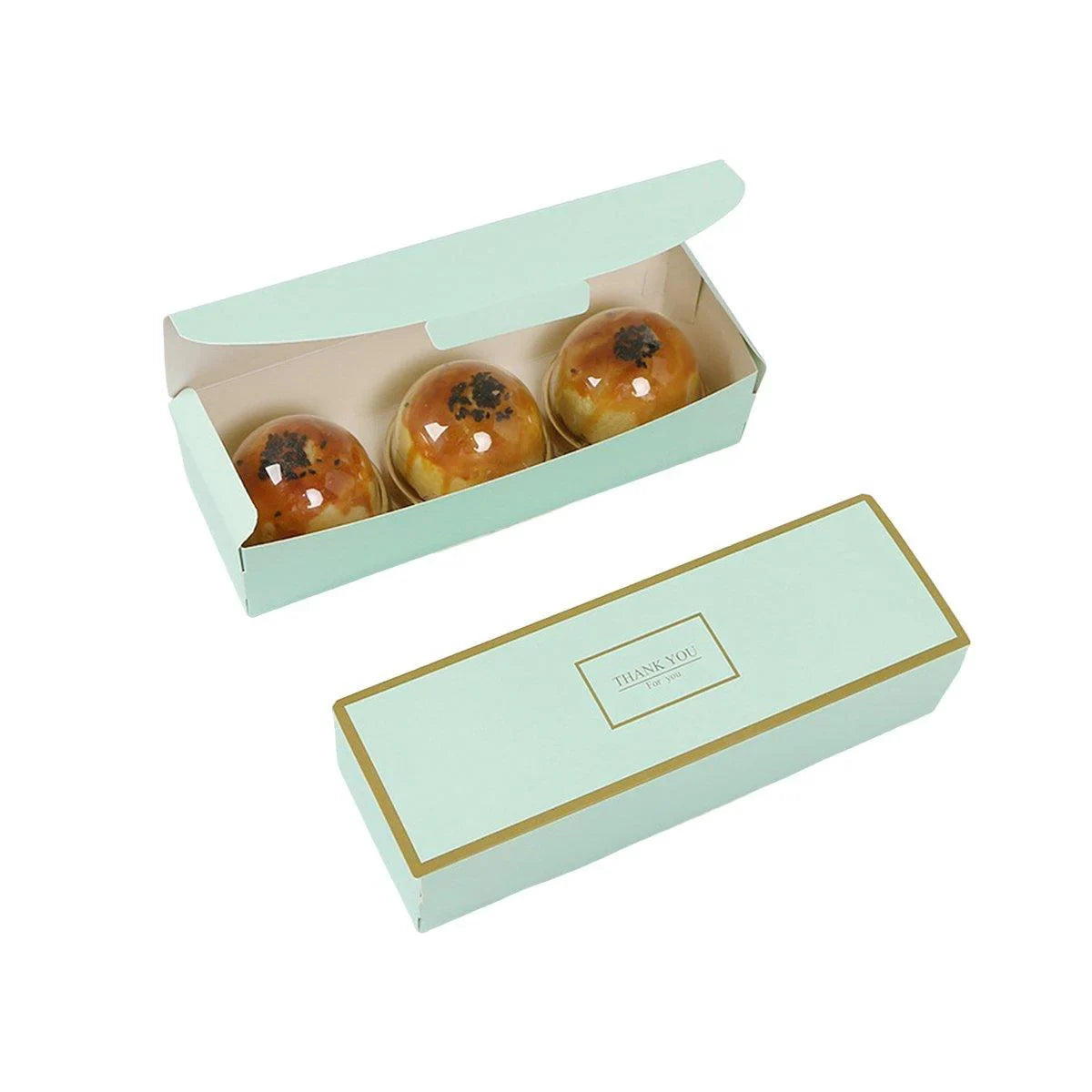 Long Strip Pastry Boxes Food-Grade Cardboard 25PCS