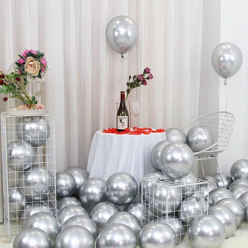 50PCS Chrome Metallic Balloon Helium