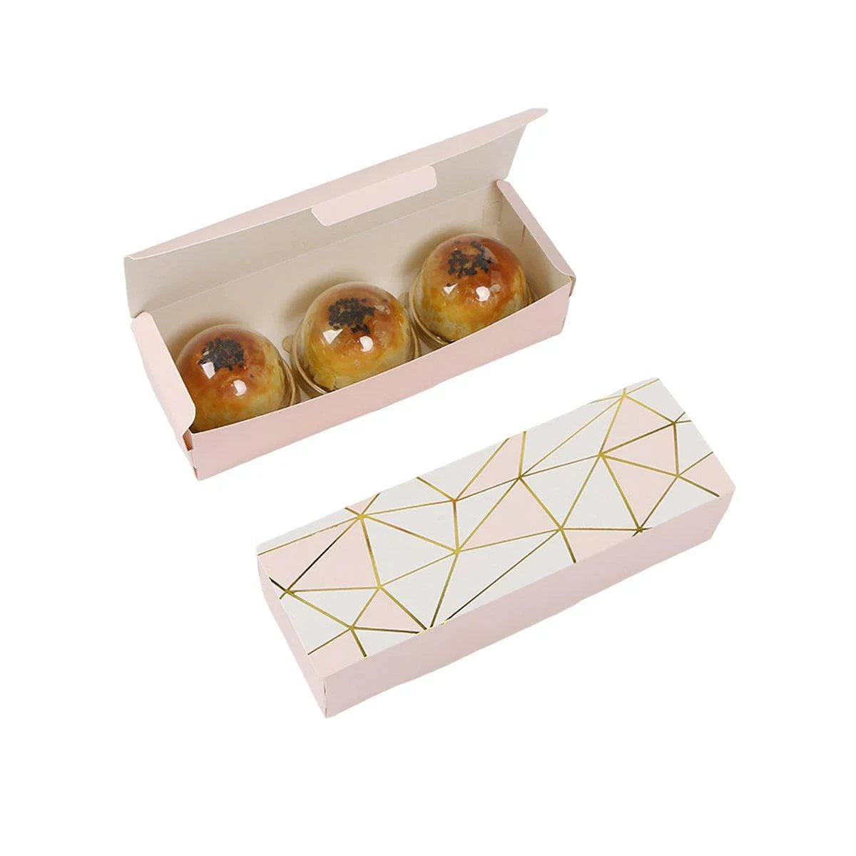Long Strip Pastry Boxes Food-Grade Cardboard 25PCS