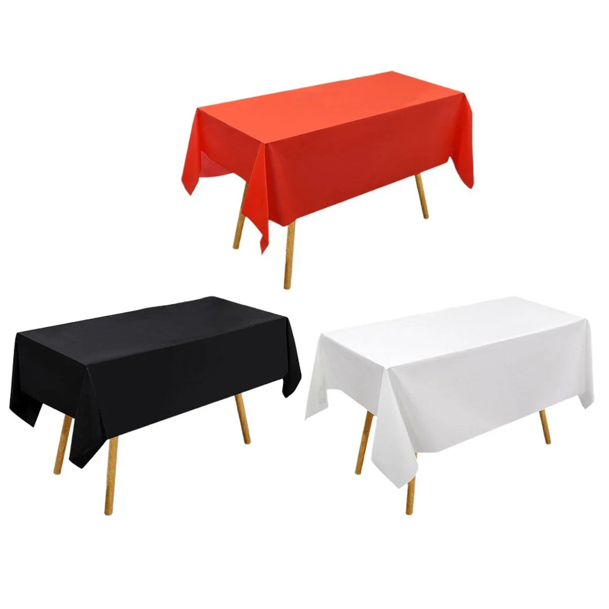 Disposable PEVA Tablecloth Solid Color 10PCS
