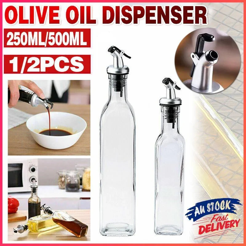250/500ml Olive Oil Vinegar Dispenser Glass Bottle Kitchen Tools Cooking 1-2PCS
